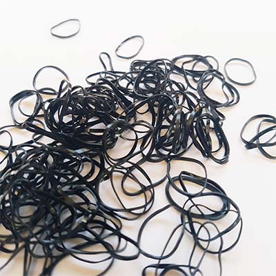 meester Tomaat Stijg Kleine rubberen elastieken: Kleine rubberen elastiekjes zwart
